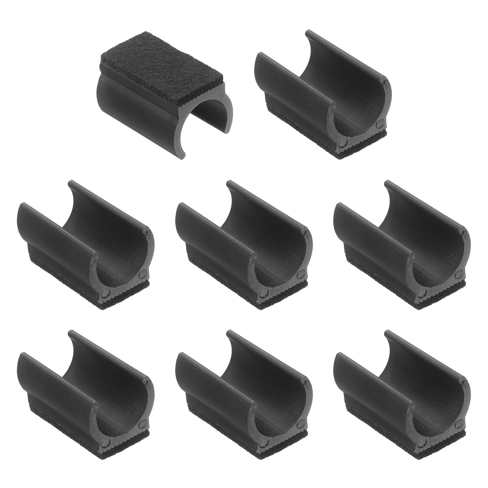 sourcing map 8 Pcs Rectangle U Shaped Chair Leg Caps with Felt Pads, Fit 22mm Dia Tubular Legs, Slide Smoothly Furniture Feet Protector No Scratches No Noise for Hardwood Floors, Black