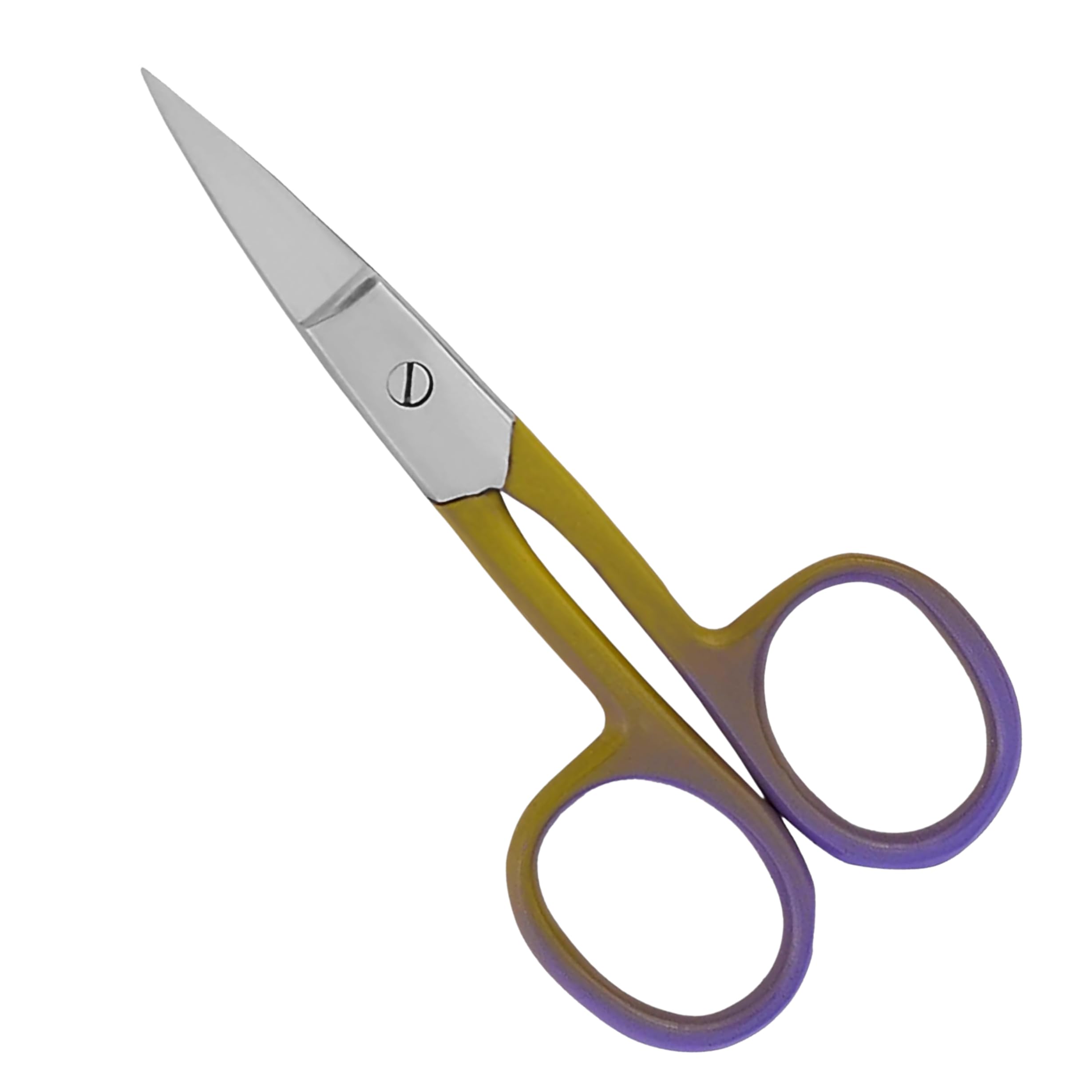 Asm Instruments Women's Multi Asm Premium Nail Scissors Curved Manicure Cuticle Scissors - Heavy Duty Cuticle Trimmer For Eyebrow, Beard & Nose Hair Trimming 3.75" - Ideal Christmas Gifts For & Men (Golden Blue)