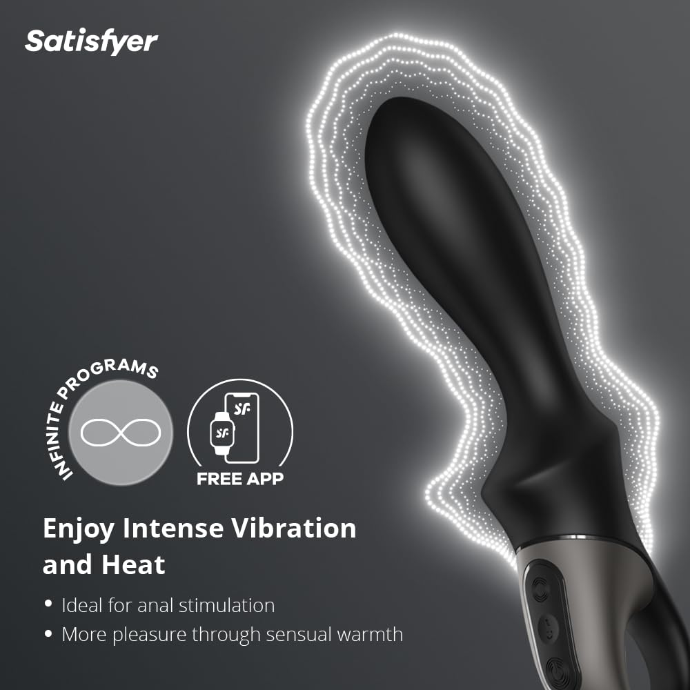 Satisfyer Heat Climax Connect App Vibratore Anale | Sex Toy con Funzione di Calore per la Stimolazione | Anal Toy Unisex | Plug Anale per Uomini e Donne | Con Connessione App | 20,5 cm
