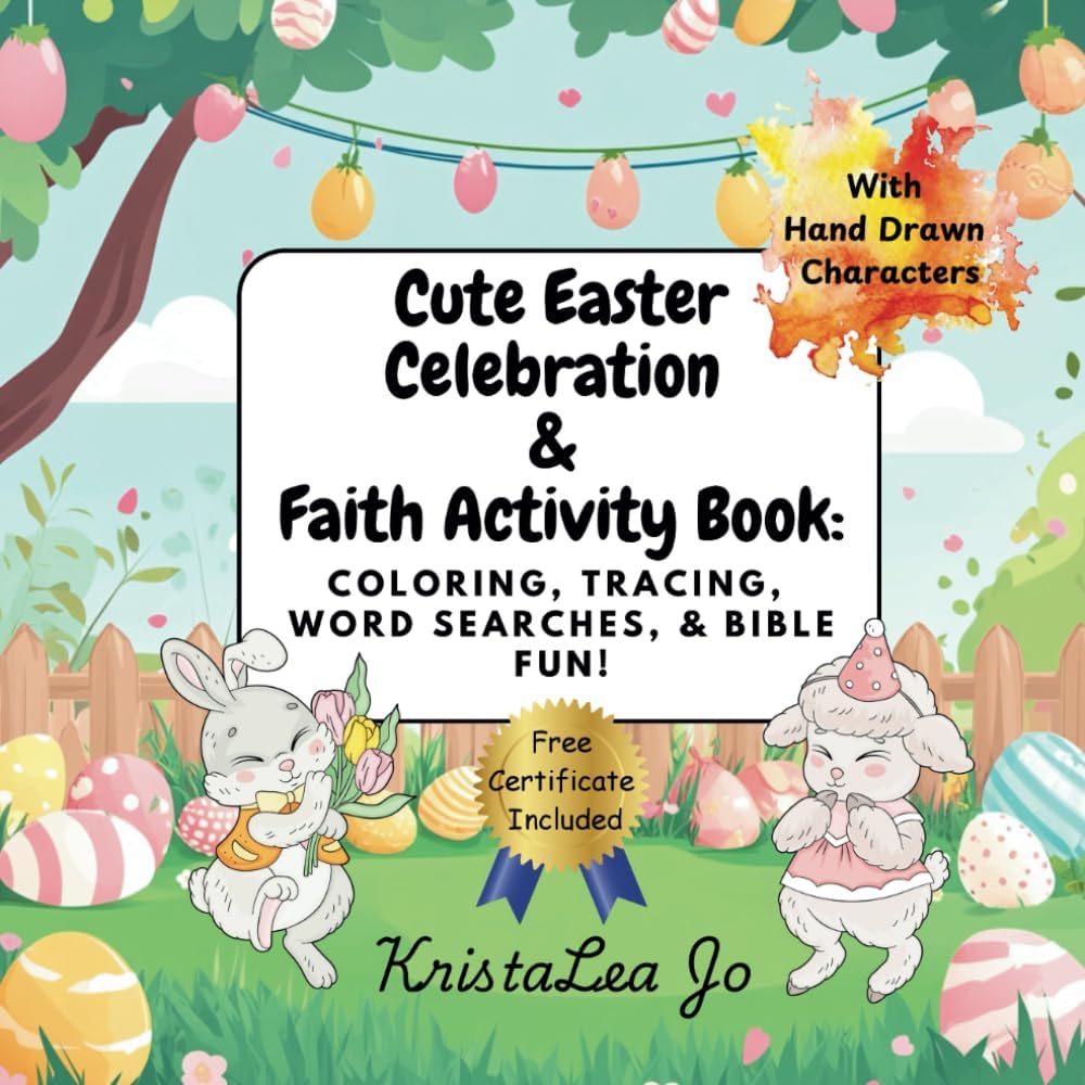 Cute Easter Celebration & Faith Activity Book: Coloring, Tracing, Word Searches, & Bible Fun!