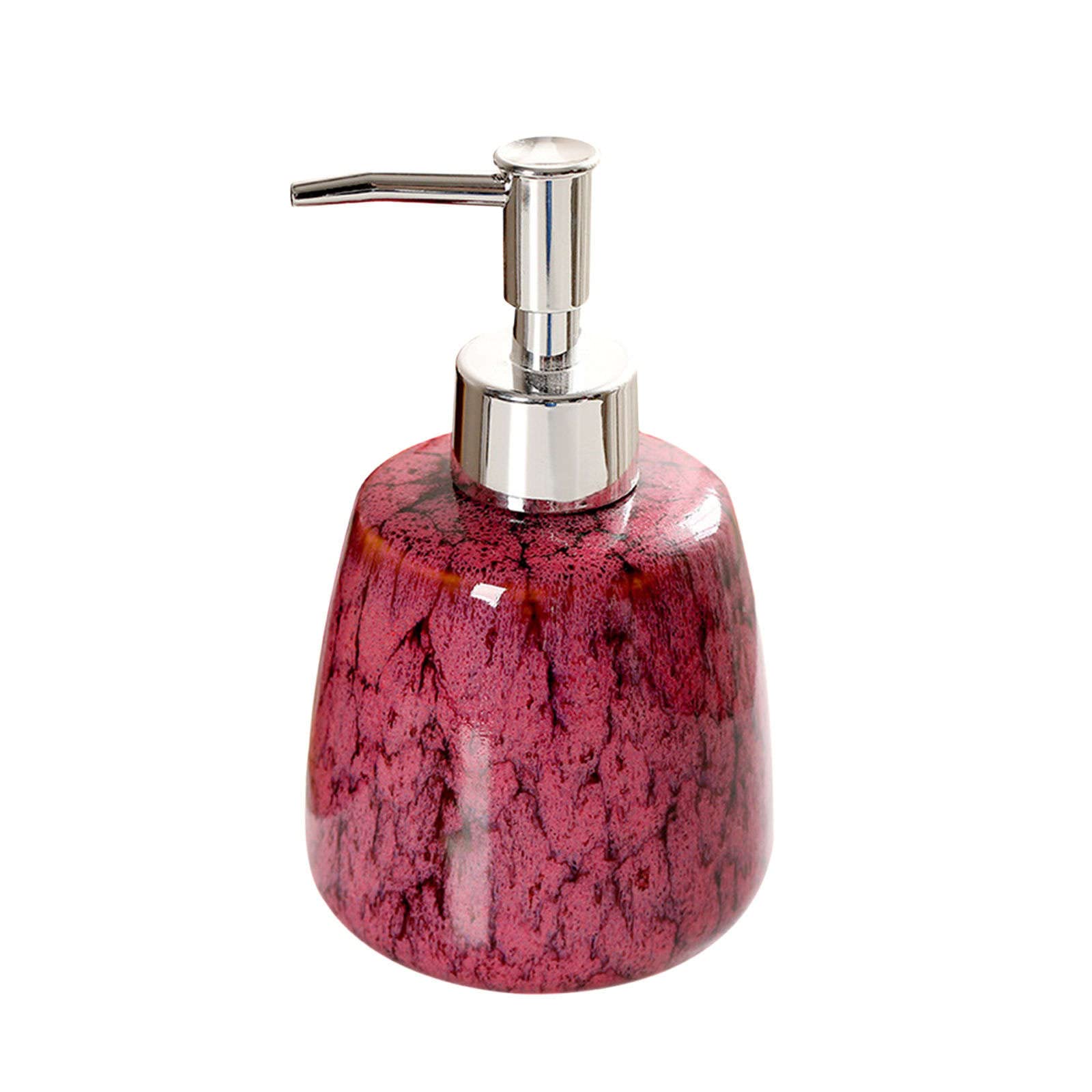 soap dispenser, Soap Dispenser, With Pump, Refillable Lotion For Bathroom Vanity Countertop, Ceramic Shampoo For Shower-red-300ml/10.6oz
