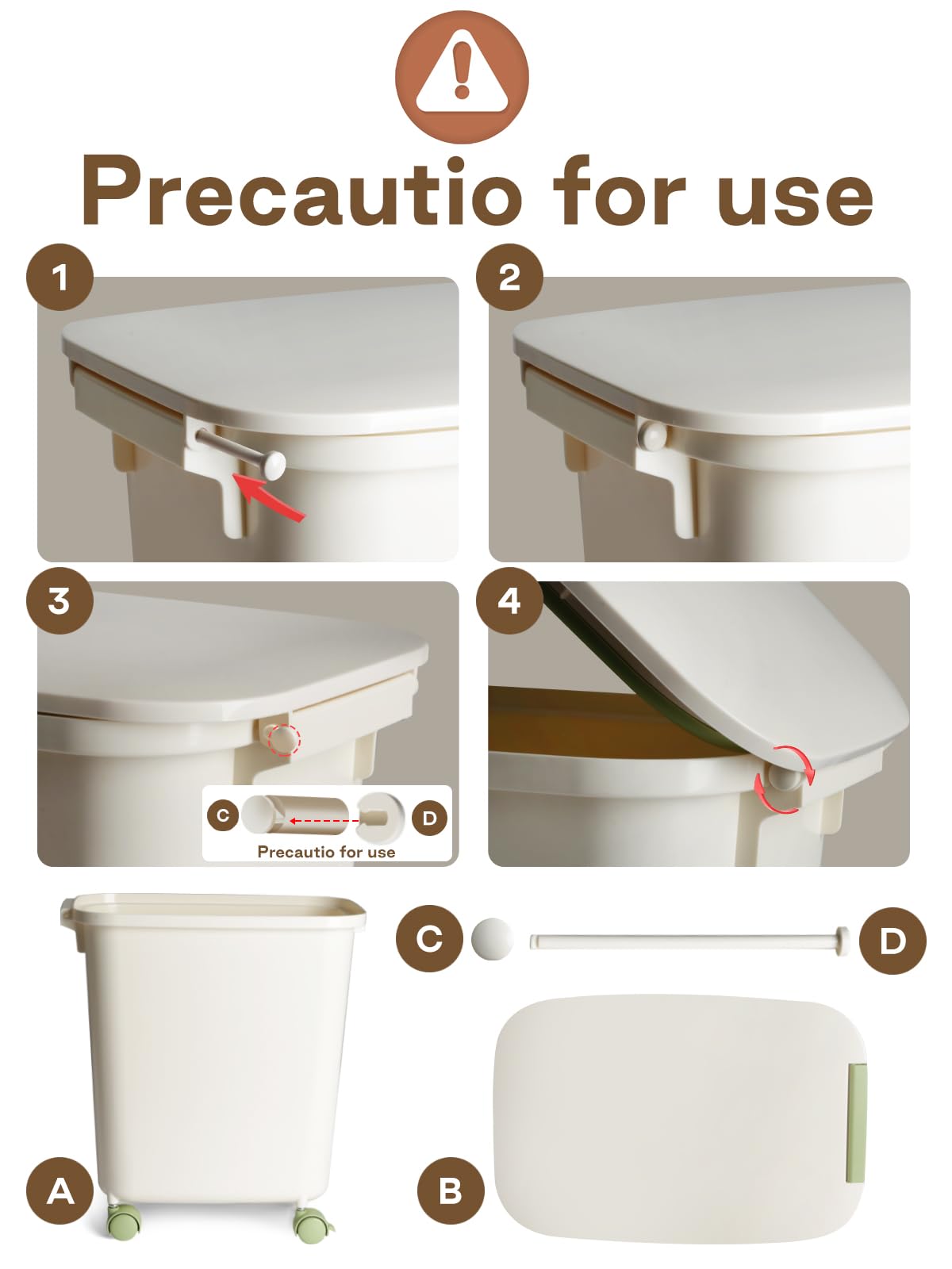 Distributore di riso 4,5 kg, contenitore con misurino, contenitore per alimenti e cereali, per uso domestico, per cucina, dispensa (B-20L-1)