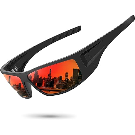 Polarized Sports Sunglasses for Men Women Unbreakable Frame Cycling Fishing Wrap Around...