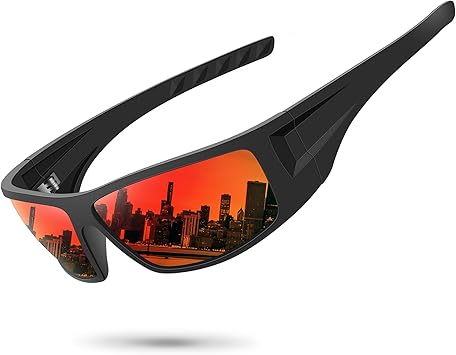 Polarized Sports Sunglasses for Men Women Unbreakable Frame Cycling Fishing Wrap Around Sunglasses UV400 Protection