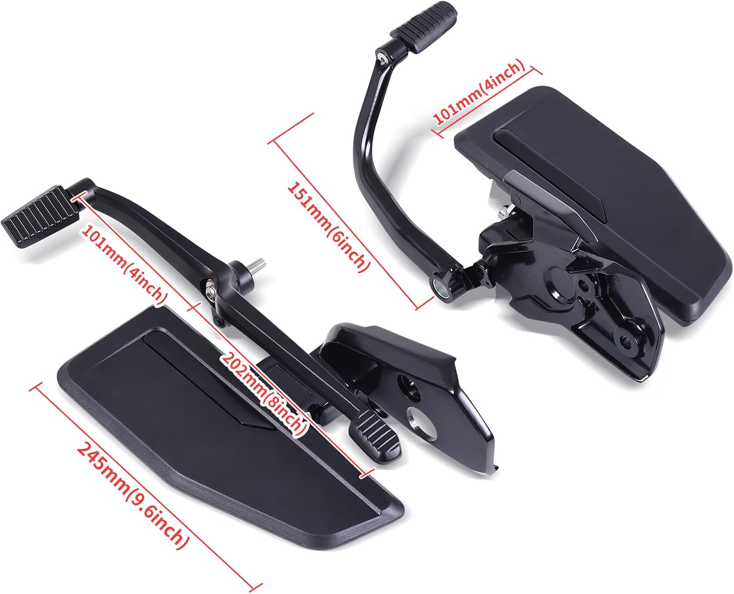 Omni Driver Floorboards with Heel-Toe Shifter Lever for Honda Gold Wing GL1800 2018-2024 (Black)
