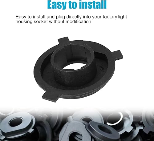 Miniatura 5 de Yumfugu Pack-2 Retenedores de bombilla LED H4 para automóvil, clip de retención de adaptador de bombilla de fibra de nailon, universal impermeable