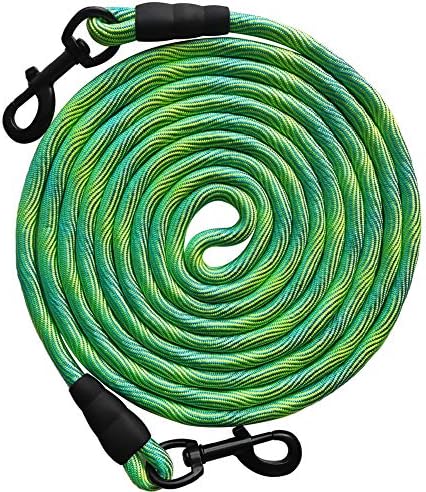 BTINESFUL 8ft/12ft/20ft/30ft/50ft/75ft Dog Tie-Out Long Tether Rope Dog Leash, Outdoor Dog Yard Leash- Large Medium Small Dogs Training, Playing, Camping,Backyard