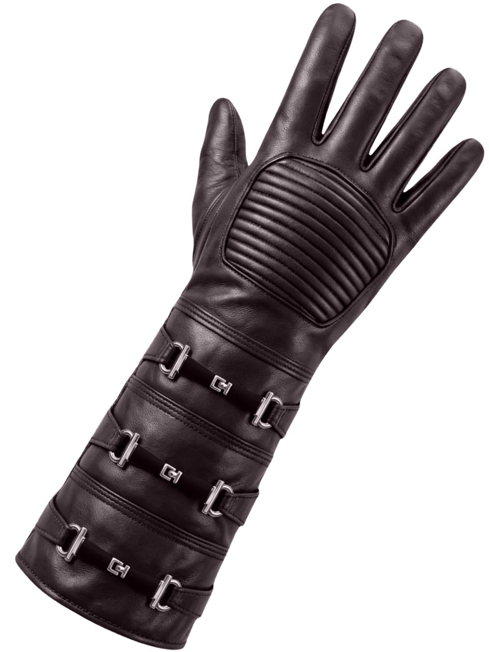 Real Leather Sky Gauntlet Costume Glove for Men - Halloween Regular Fit Long Cuff Cosplay Leather Gloves
