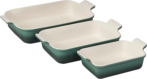 Miniatura 1 de Le Creuset Juego de 3 platos rectangulares de gres Heritage Artichaut