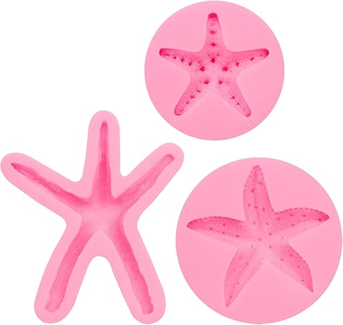 Miniatura 9 de Moldes de silicona para estrellas de mar para fondant, chocolate marino para decoración de pasteles, cupcakes, dulces, 3 paquetes