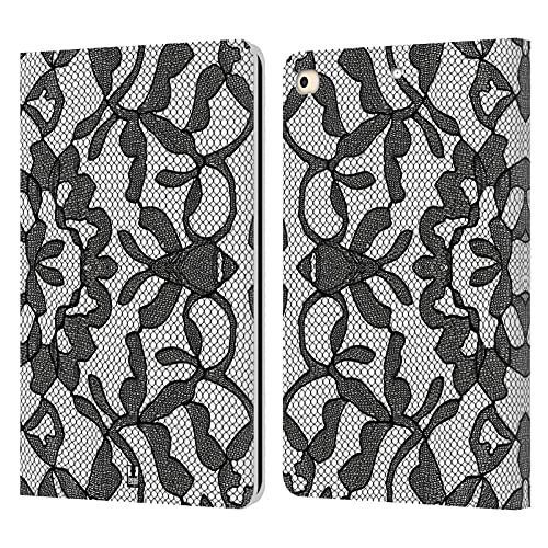 Housse iPad 9.7 Feuillu Dentelle Noire en cuir raffiné