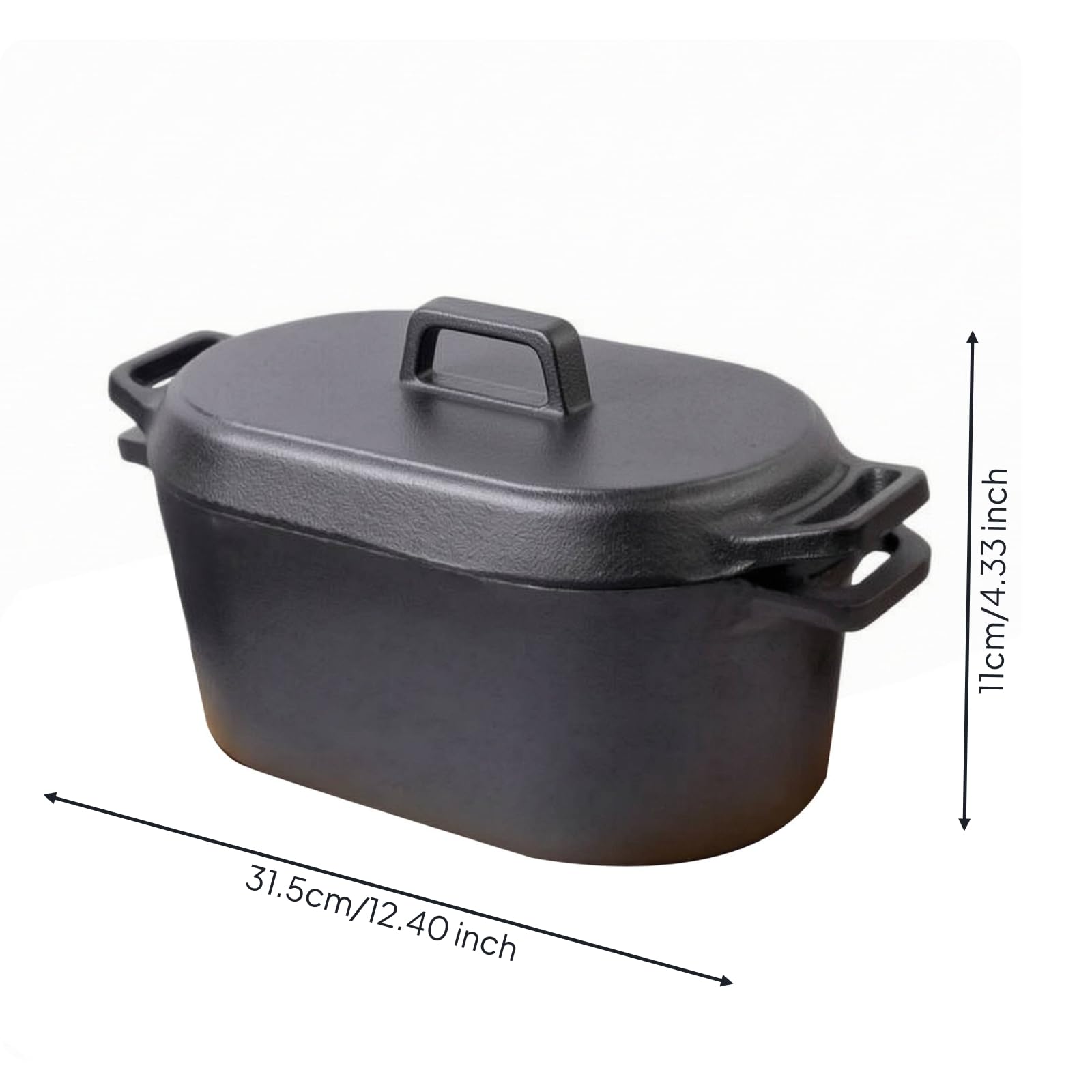Eisenlegierung Brotbackform mit Deckel hitzebeständig Eisenlegierung Kastenform mit Deckel stabil Dutch Oven für Backofen, Groß, Modern Minimalistisch
