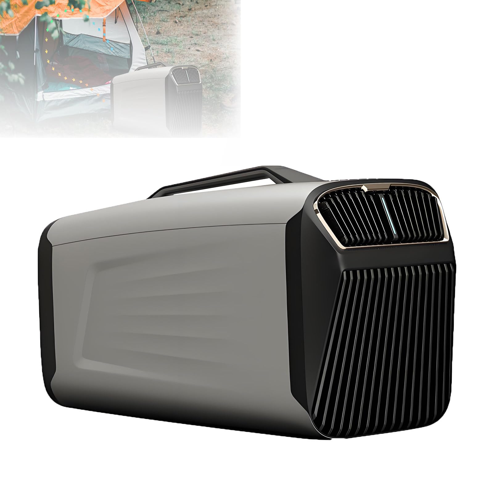 EpyGnom Portable Tent Air Conditioner, 1500W 5200 BTU Efficient Cooling, Mobile Camping AC Unit, Cooling + Dehumidify + Fan + Sleep Mode + 24h Timer, Up to 10㎡/107 sq ft Silver