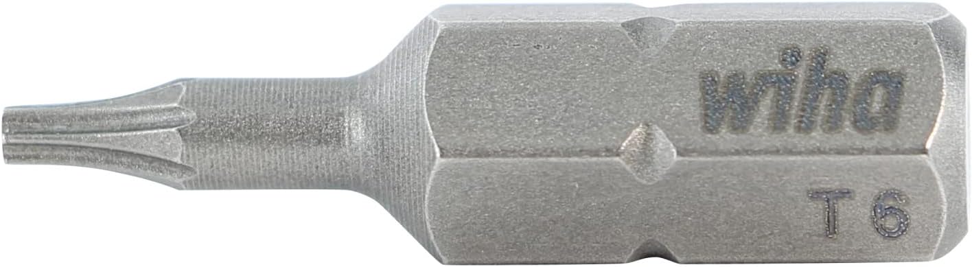 WIHA 71506 Torx Insert Bits, 1/4-Inch Hex Drive, T6 by 25 mm, 10-Pack