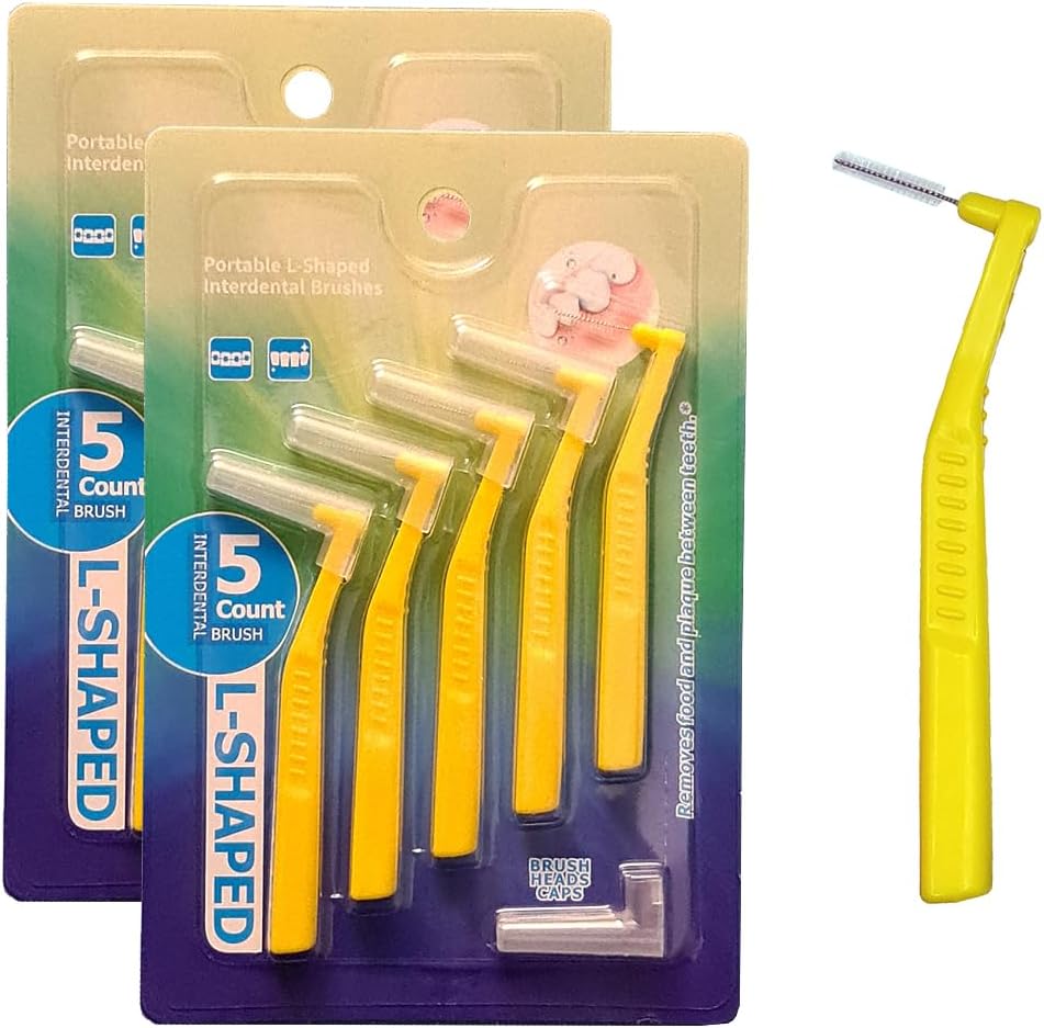 BOULTON Angle Interdental Brushes Pack of 10 L Shape Interdental