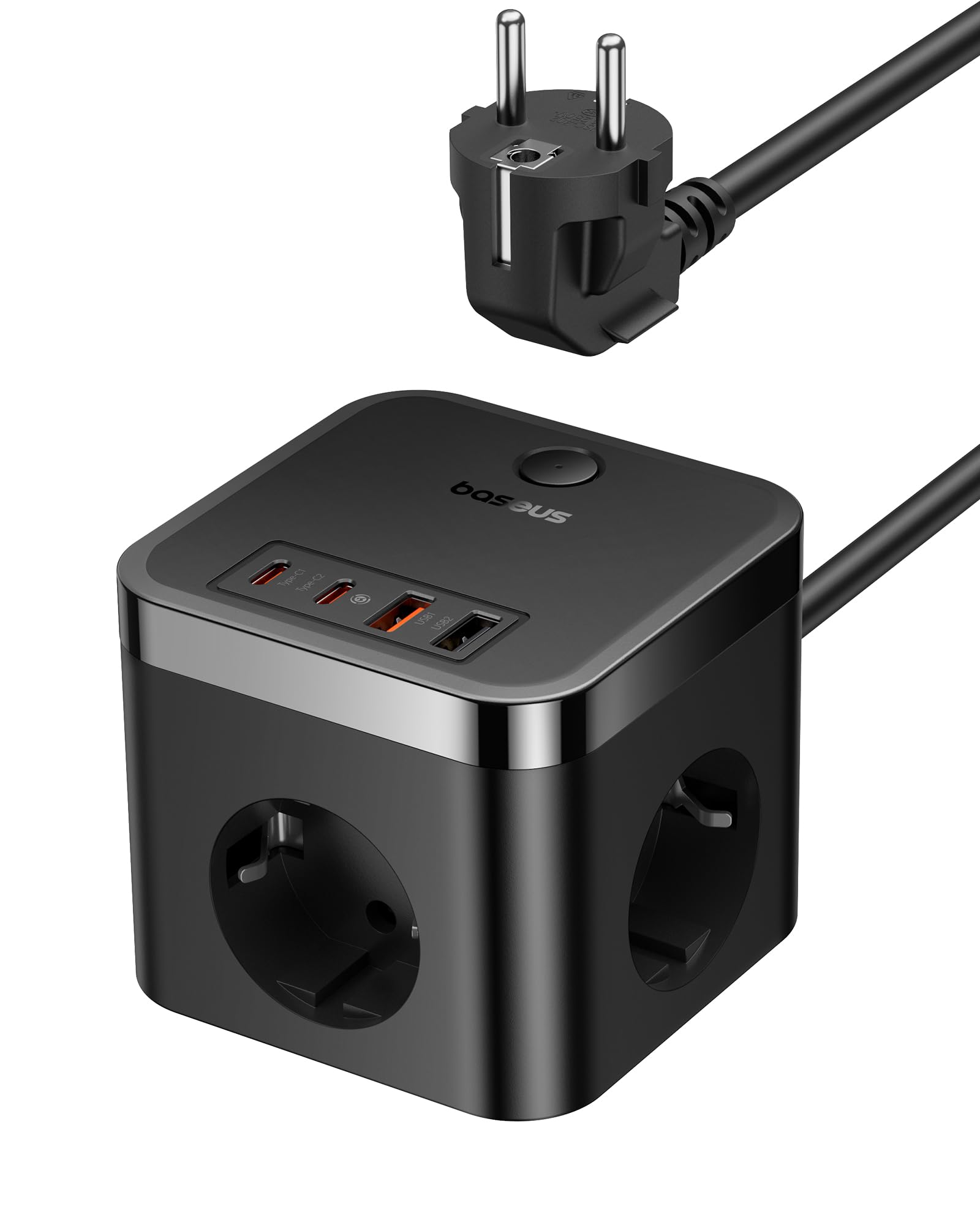 Baseus GaN5 - Ciabatta elettrica a cubo USB C 30 W con interruttore, caricatore portatile PDD per MacBook, iPad, iPhone 16/15/14/13/12, Galaxy, gioco, casa, ufficio