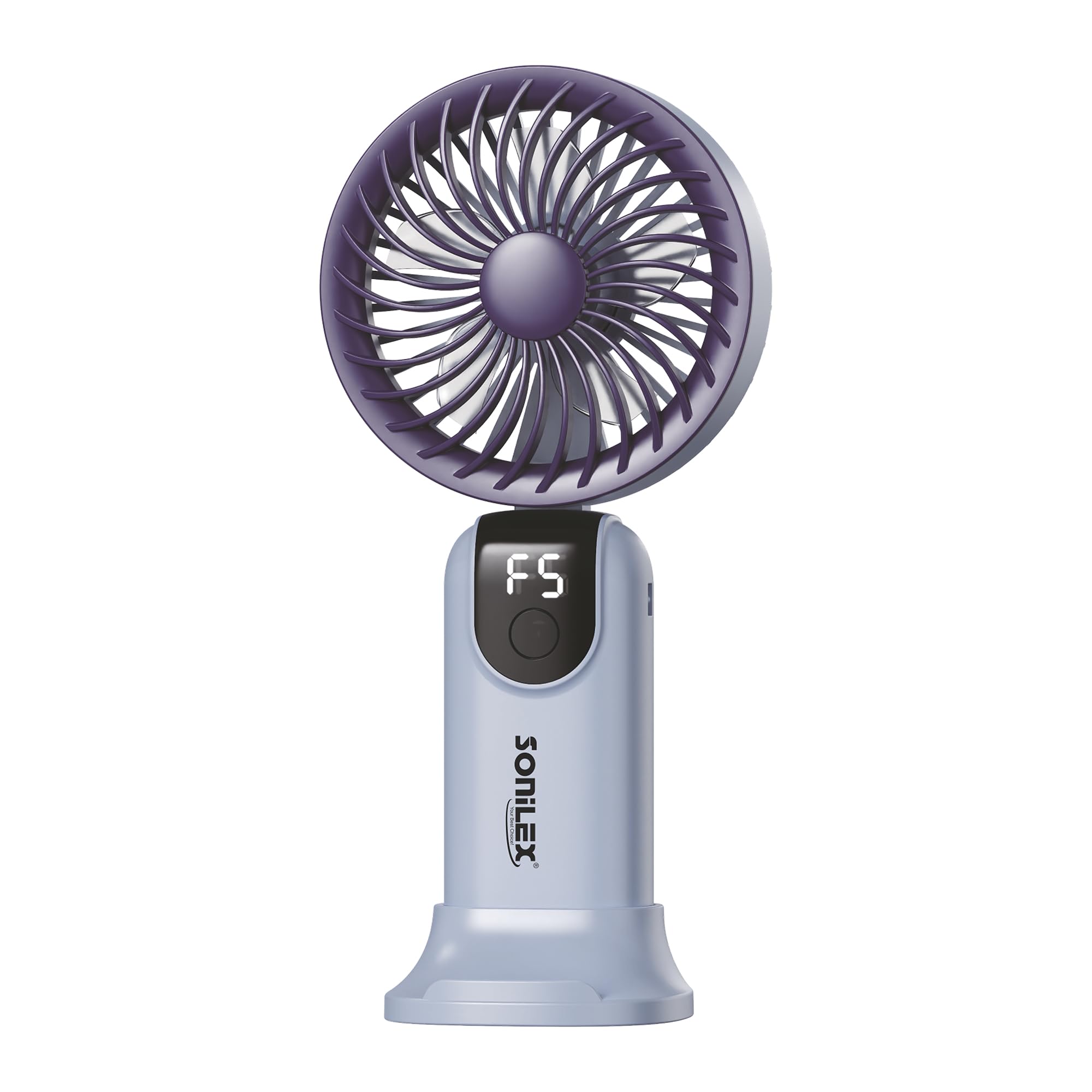 sonilex AIR-3 Digital High Power Mini Rechargeable Fan with LED Display, 5 Speed Modes, 90° Foldable Design,Type-C Charging & Quiet Airflow for Makeup,Travel & personal cooling. (OCEAN BLUE)-image-49