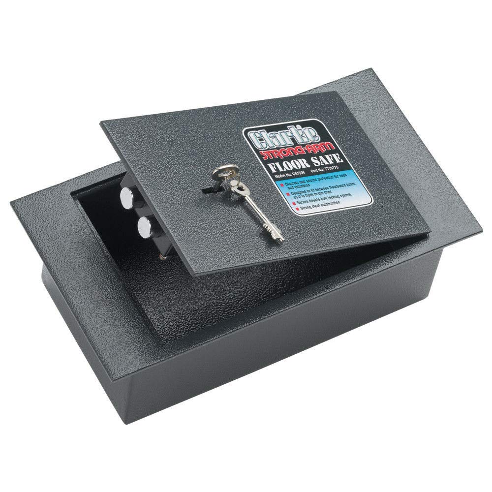 Clarke International Charcoal Grey Clarke Floor Security Safe With Key Operated Lock 4.4 Litres