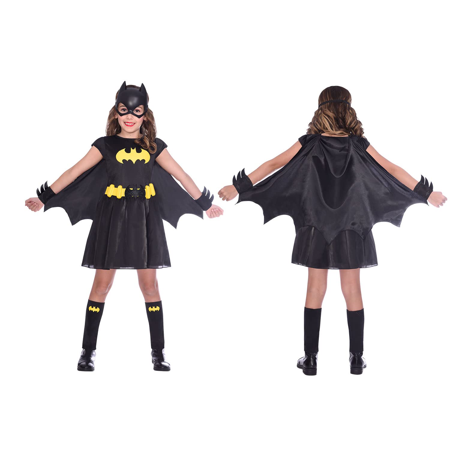 Amscan 9906068 Dziewczęcy oficjalny kostium Warner Bros. Licencjonowany Batgirl Classic Fancy Dress Kostium (8-10 lat), czarny