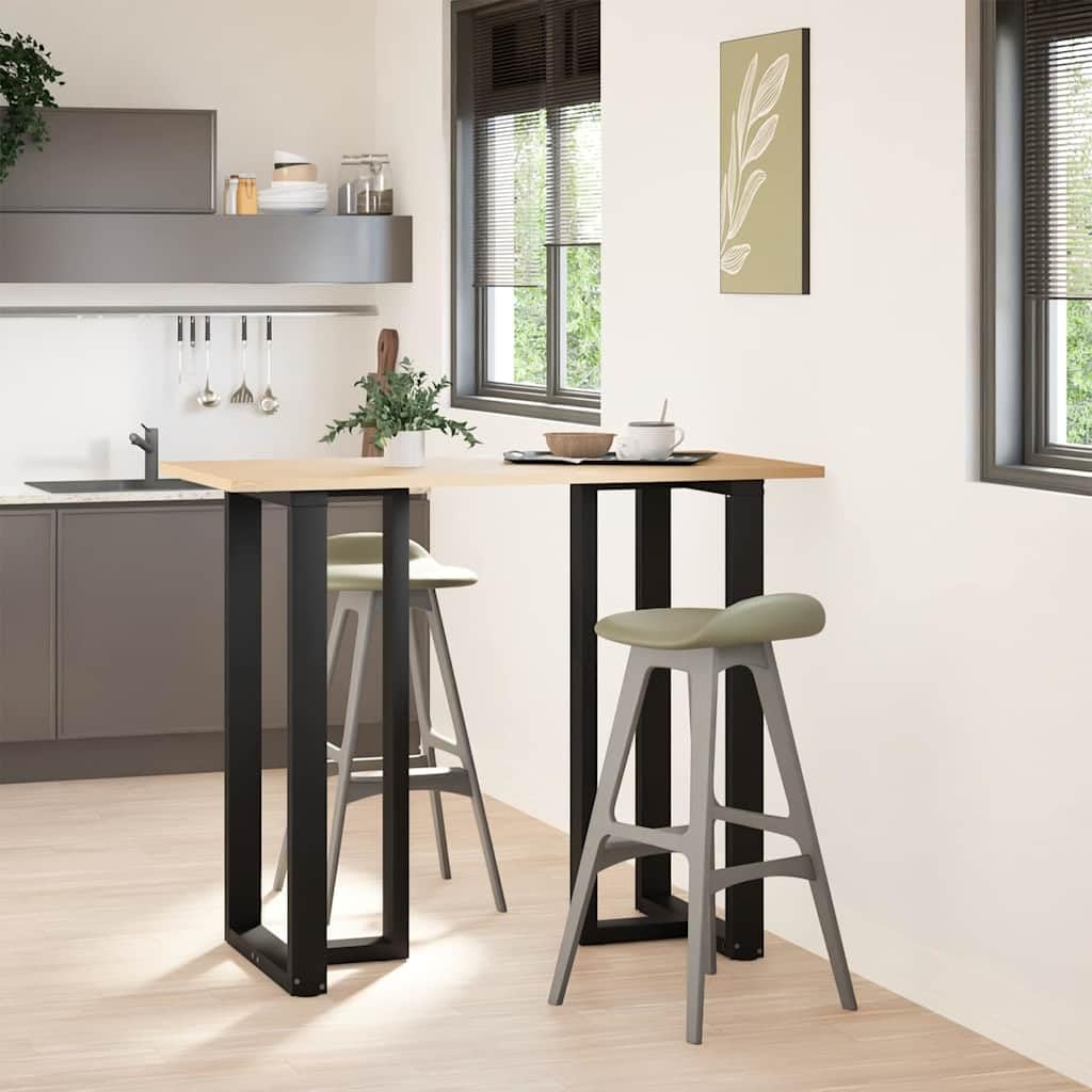 Patas de mesa modernas para tableros de mesa individuales: 2 patas de mesa de bar en forma de T con recubrimiento en polvo estables de acero en negro con patas de nivelación ajustables