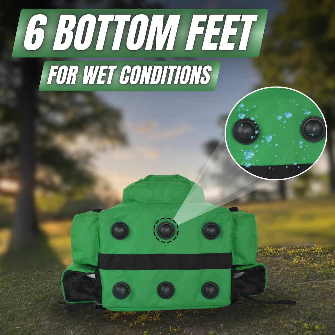 Disc Golf Bag with Removeable Cooler,13 Disc Capacity with Insulated Cooler for a 6-Pack,22 disc max,Adjustable Backpack Strap Included (Green) DG23