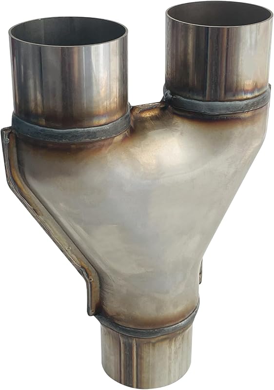 Tubo Y de escapamento Sutekus em aço inoxidável 2,5" para conversão de saída simples em dupla – 1 unidade