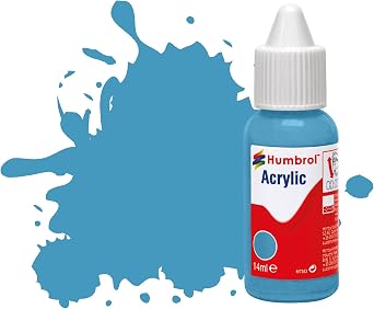 Humbrol Acrylic Paint - DB0089 No 89 Middle Blue - Matt 14 ml - Model Craft Paint, Acrylic Paint for Models such as Vehicles, Planes, Diecast Figures and More - Artist Quality Modelling Paint