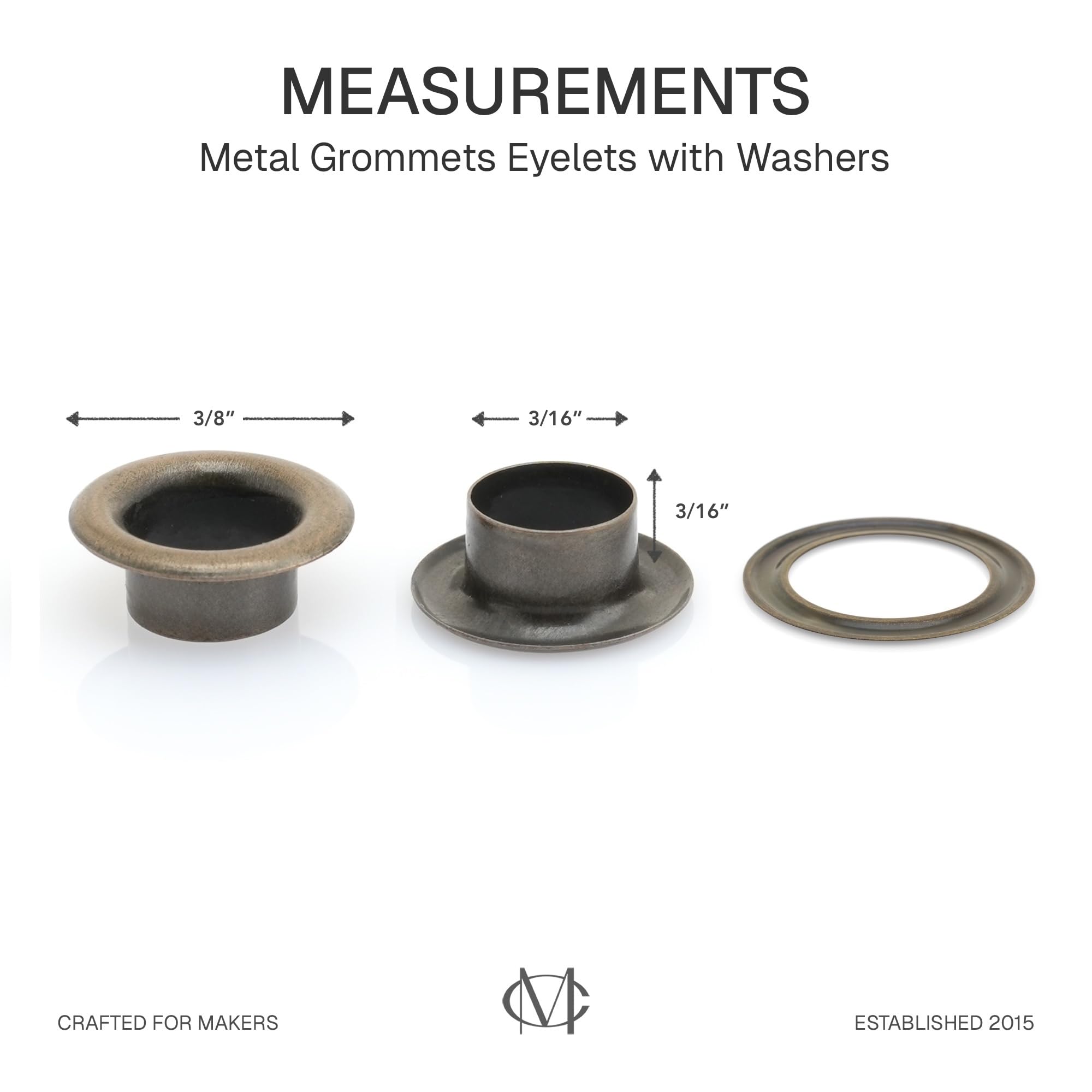 craftmemore 3/16 "(5 mm) tamaño del agujero 720 Sets Metal ojales ojetes con arandelas para núcleos de perlas, ropa, piel, lienzo