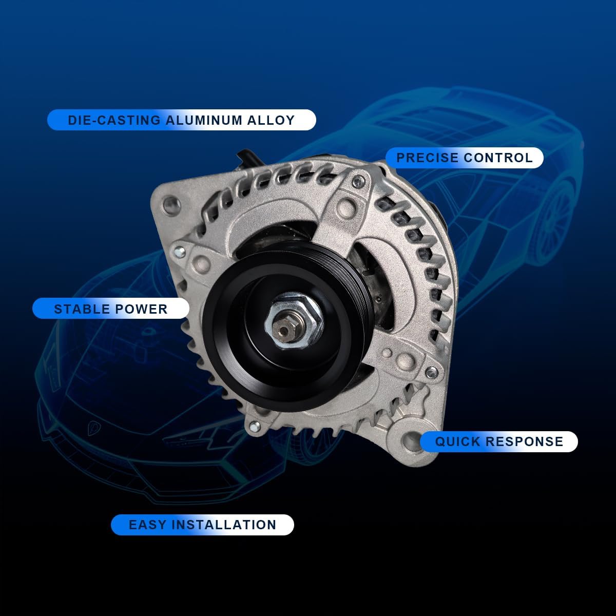 Car Alternator Compatible with Acura MDX 2003-2009, Odyssey 2005-2007, Pilot RL 2005-2008, TL 2004-2008, Ridgeline 2006-2008, Replaces OE# 11099 11150 31100-RDJ-A01