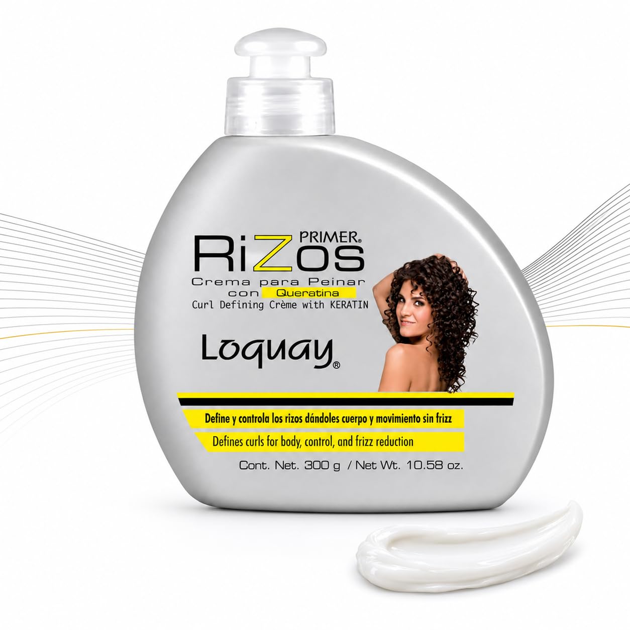 Loquay Primer Rizos Keratin Hair Cream 10.58 oz - Hair Styling Products for Smooth Finish…