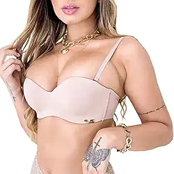 Sutiã Tomara que Caia Reforçado com Bojo e Alça Removível