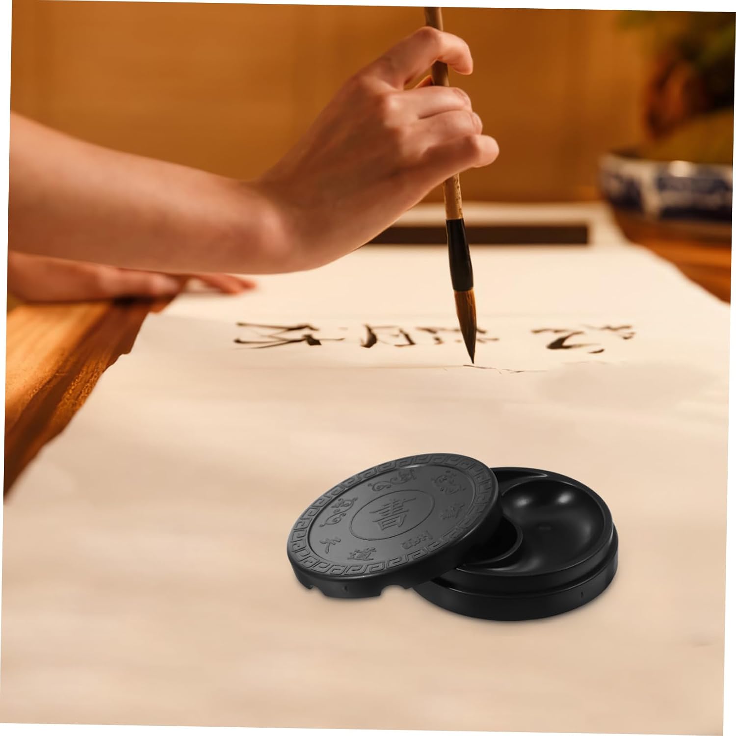 BESPORTBLE Chinese Inkstone Cover Plastic Inkslab Lid Sumi Painting Accessory Inkslab for Students Calligraphy Supplies