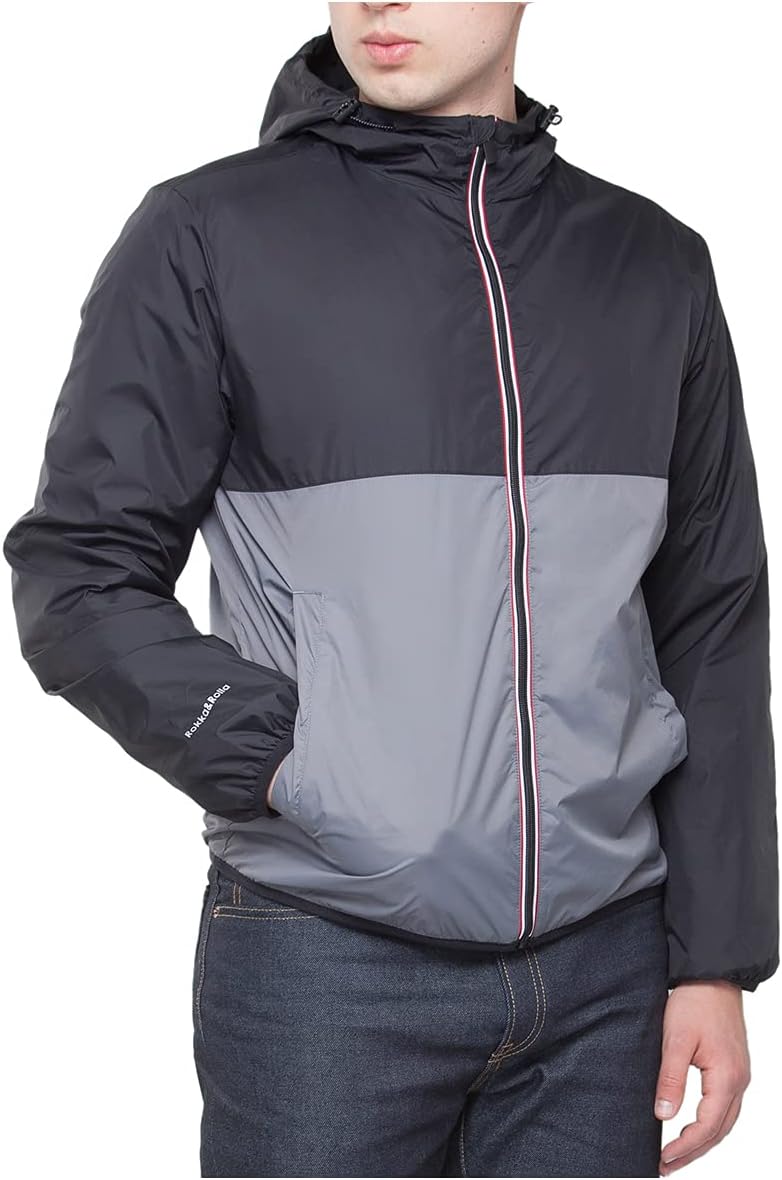 Rokka&Rolla Men's Lightweight Packable Water-Resistant Windbreaker Jacket