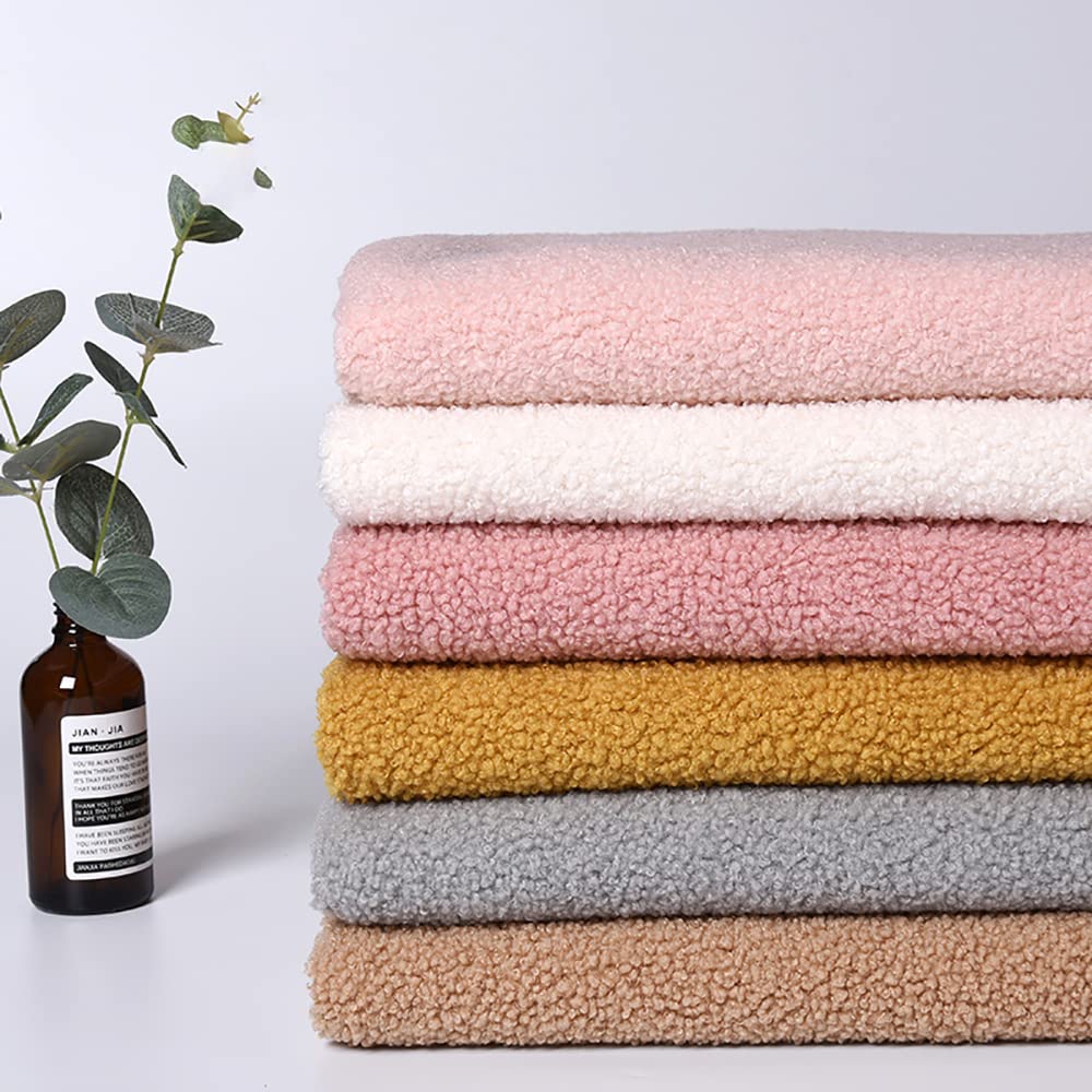 Tela de Felpa Tejido de Terciopelo Teddy Resistente al Desgaste Polar Tela de Lana Material Artesanal de imitación de Lana de Cordero 160 * 100cm marrón(Size:1.6 * 3m)