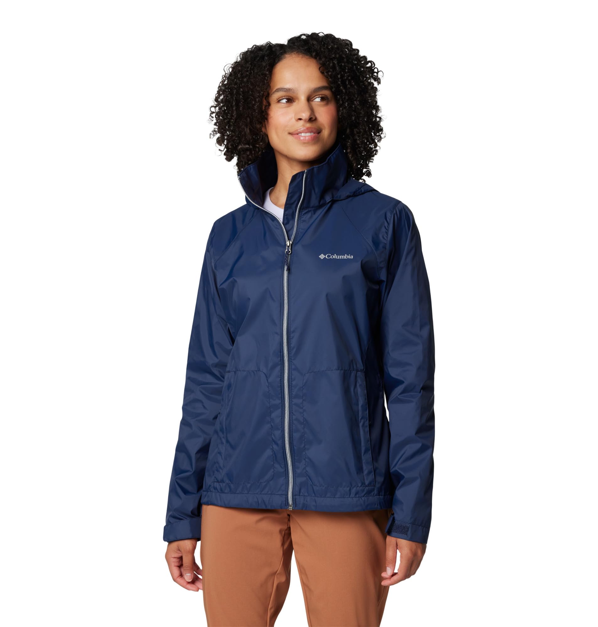 Columbia Women's Switchback 4 Jacket, Waterproof Rain Jacket, Collegiate Navy, S