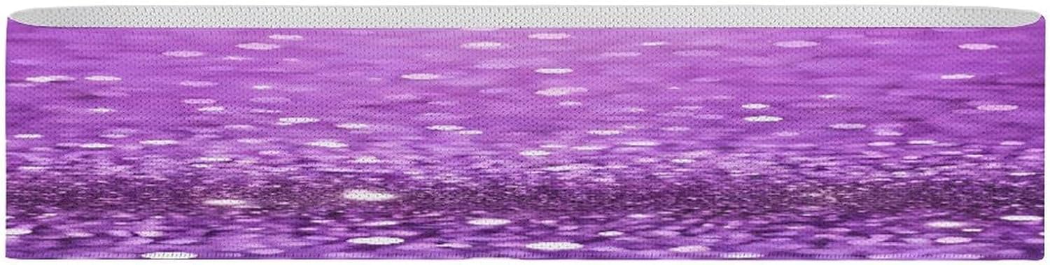 Non-Slip High Resistance Yoga Bands for Stretching, Extra Wide Exercise Bands for Women/Men, Sparkling Purple Glitter Yoga Straps, Physical Therapy Stretch Straps for Home Gym, Pilates & Rehab