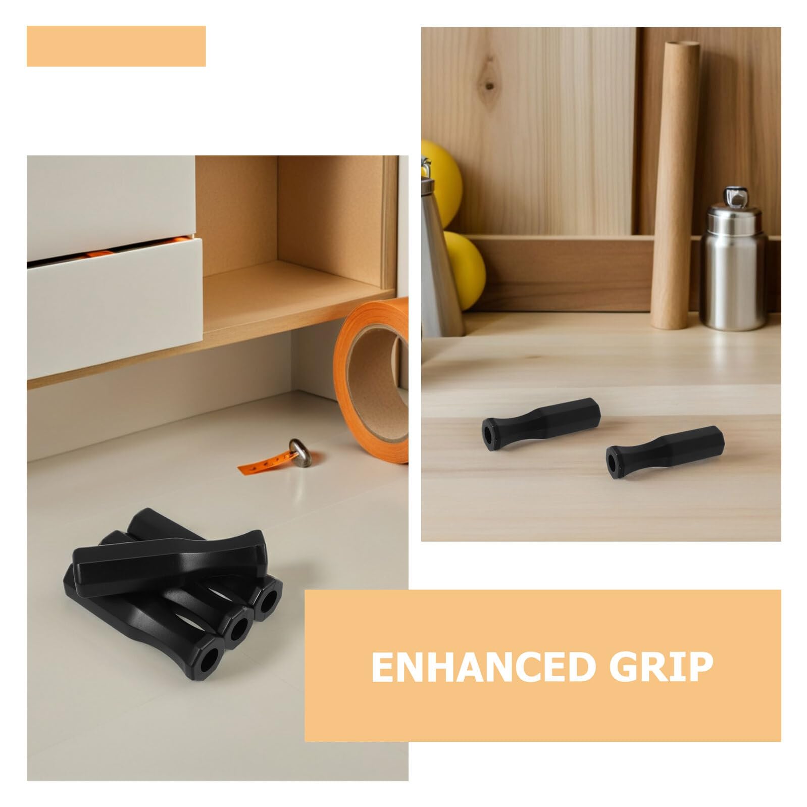 Anneome 12 Piezas Mango Repuesto para Futbolín de Plástico Negro Agarre Ergonómico Octogonal para Adultos Instalación Fácil Partes de Mesa Fútbol de Mesa