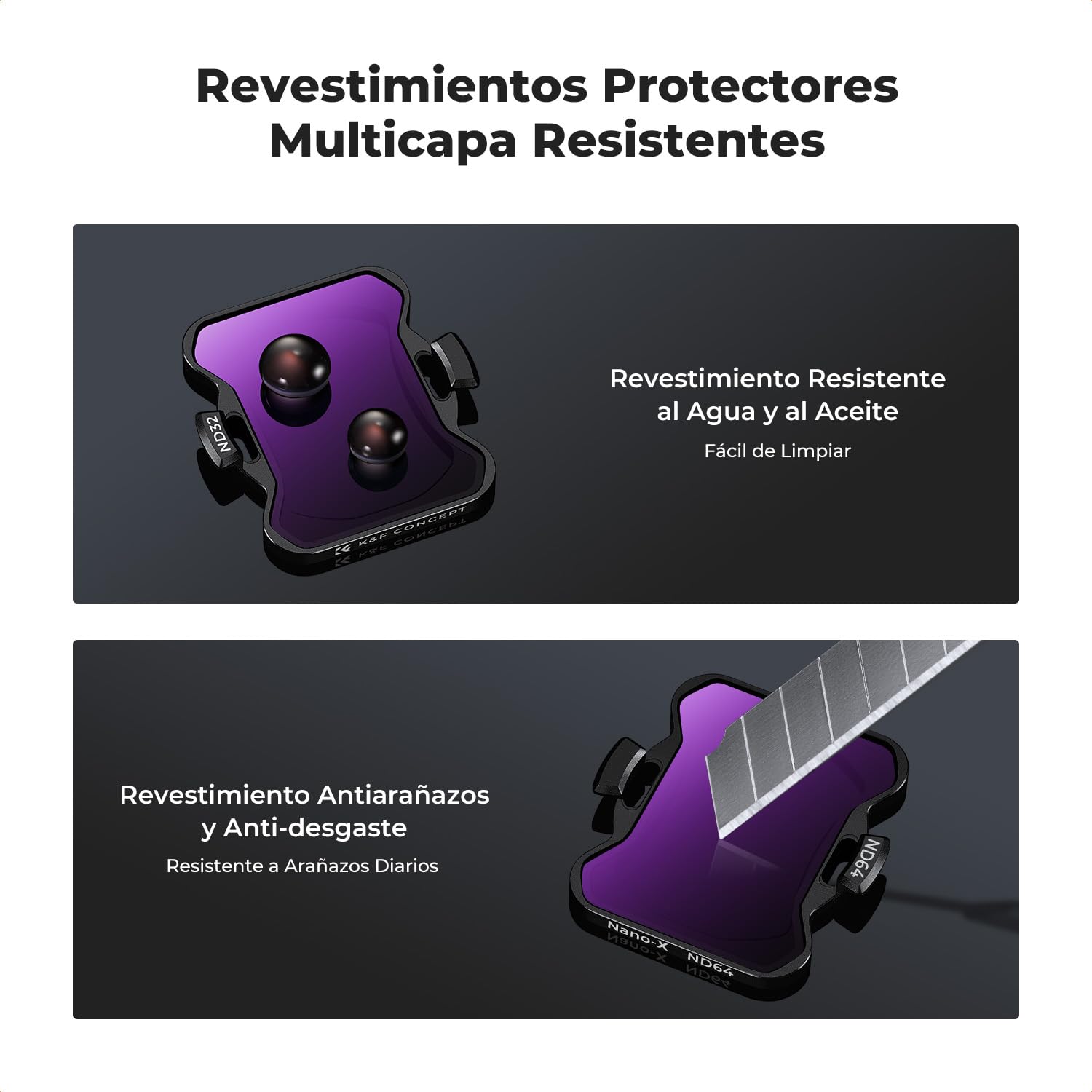 K&F CONCEPT Filtro para Avata 2, Kit de ND Filtro para Avata 2 con ND8, ND16, ND32, ND64 Compatible con dji Avata 2 con 28 Capas Nano Revestimiento