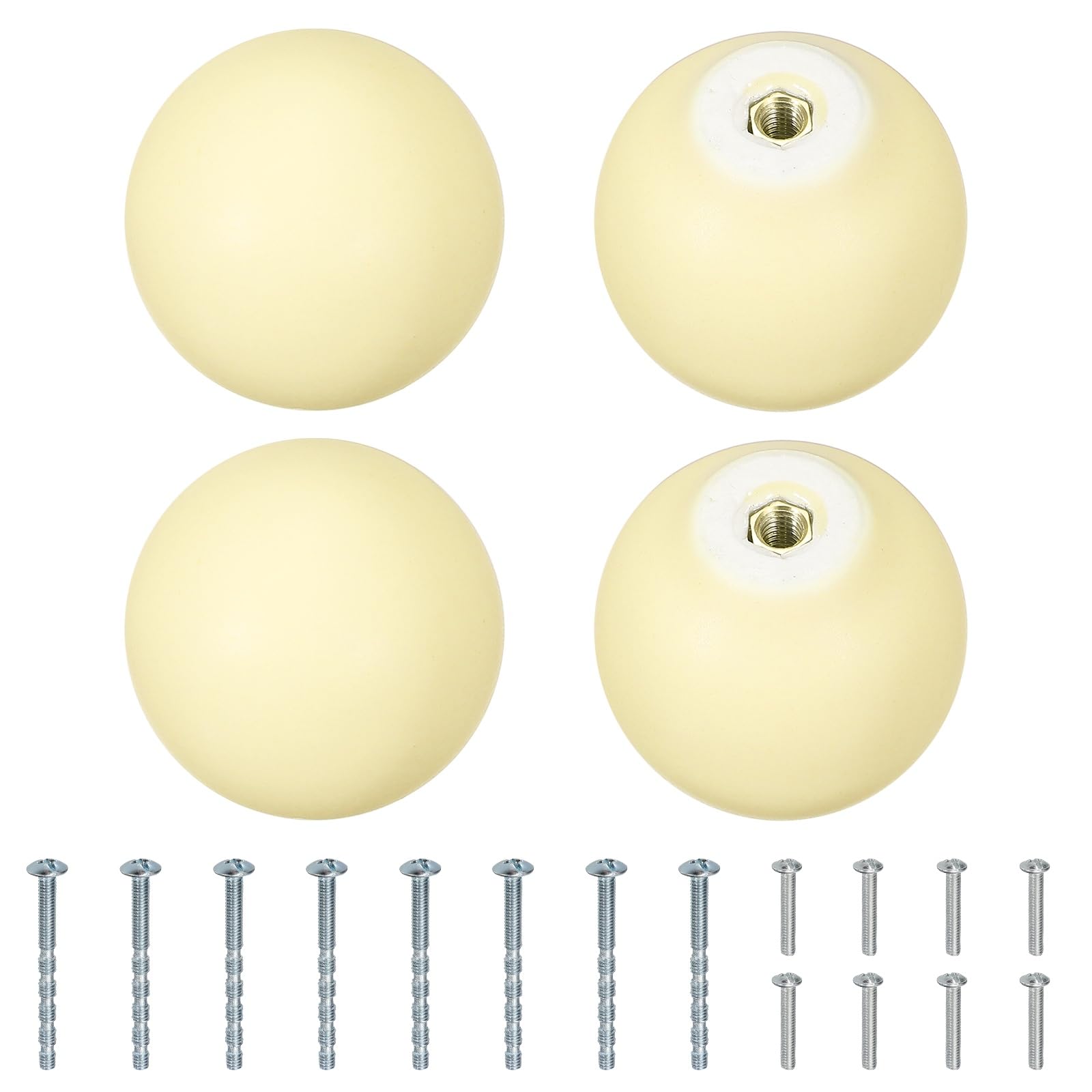 Boutons en céramique uxcell jaunes de 33mm avec vis pour meuble de cuisine