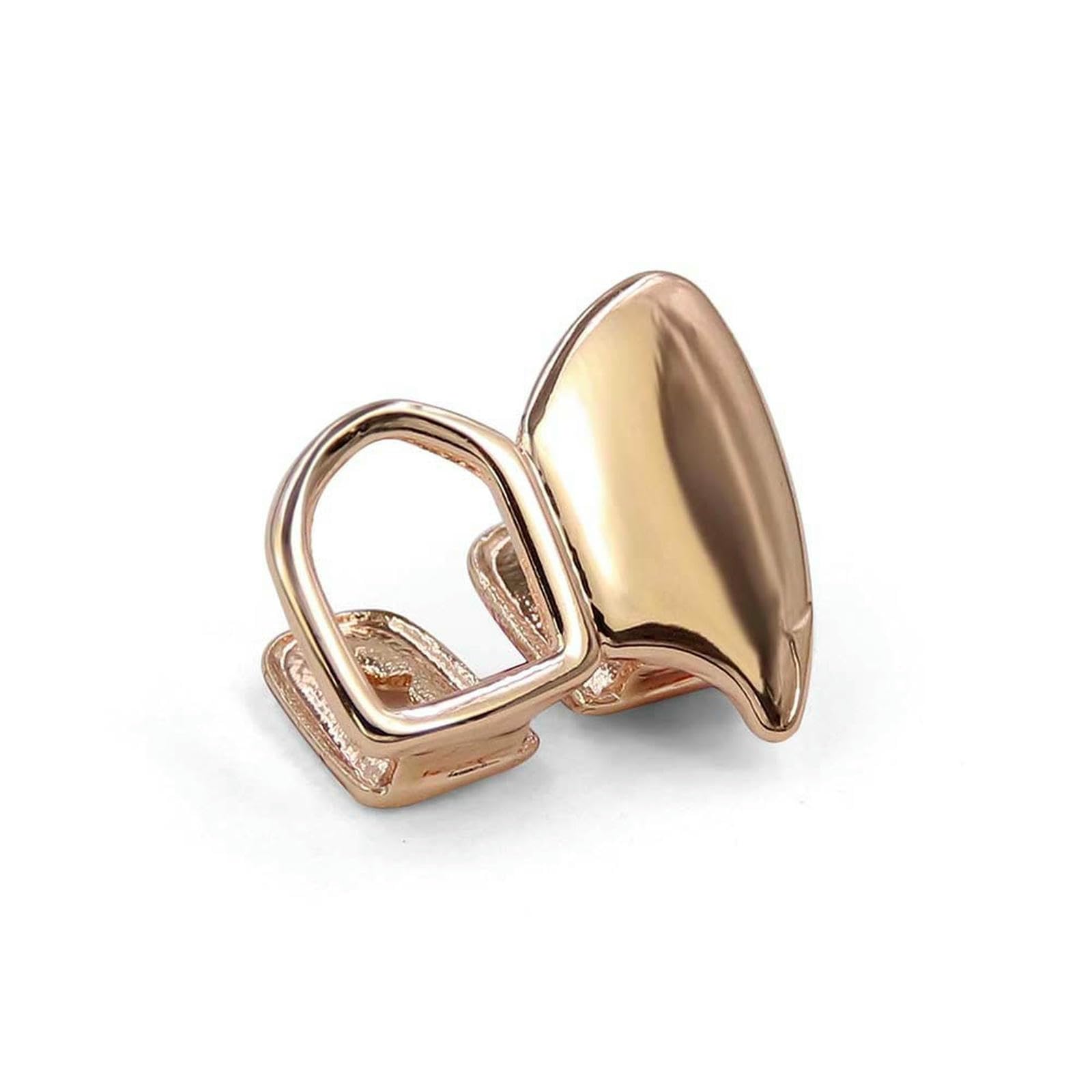 Grillz Fang - Dientes de hip hop de oro y plata, oro rosa, regalo de joyería para fiesta