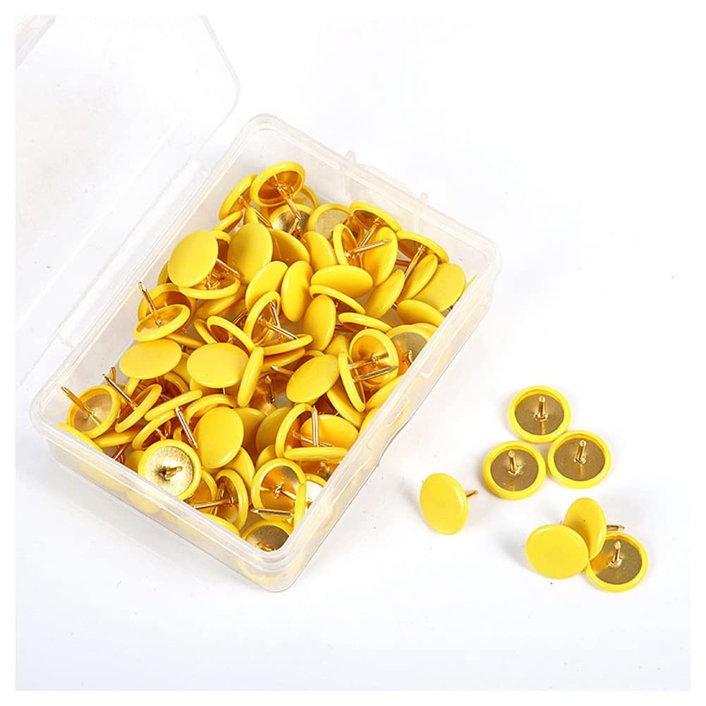 100 Puntine Decorative Rotonde - Teste In Plastica, Punte In Acciaio, Multicolore - Foto 6