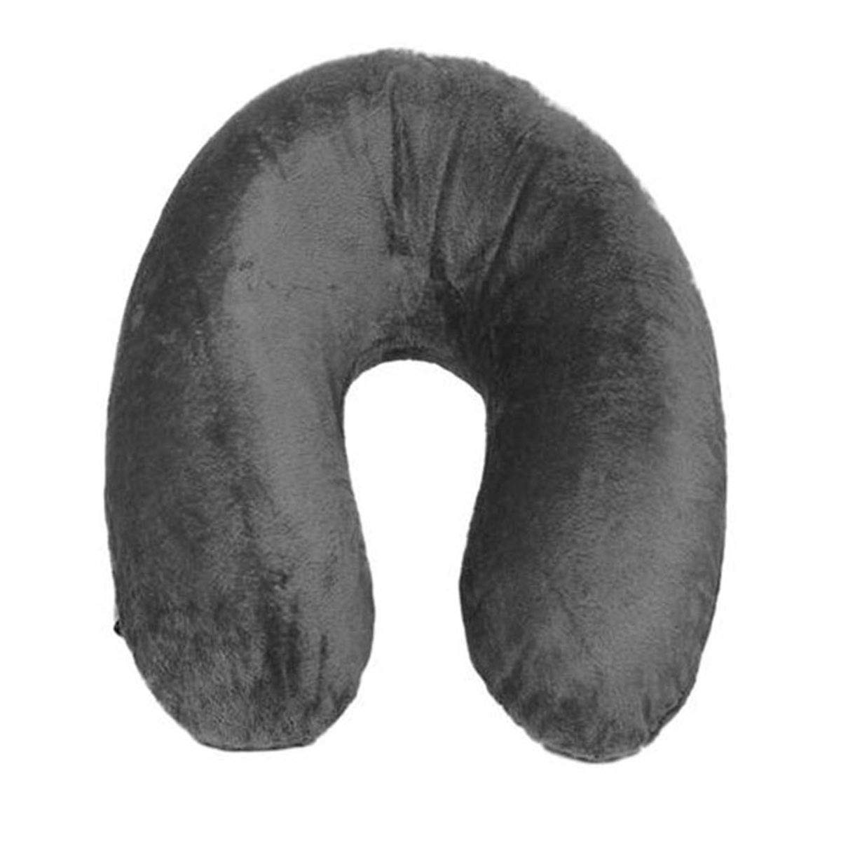 Viaggi Grey Inflatable Travel Pillow With Fleece Cover