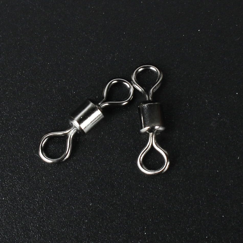 100 piezas giratorios para pesca, acero inoxidable miniatura 5