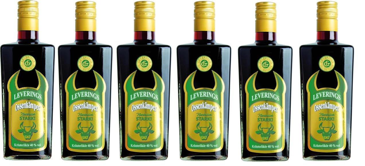 6 Flaschen Ossenkämper Levering Kräuter Kräuterlikör Meinerzhagen 40% vol ALC. a 0,7l + Space Riegel a 45g von Onlineshop Bormann