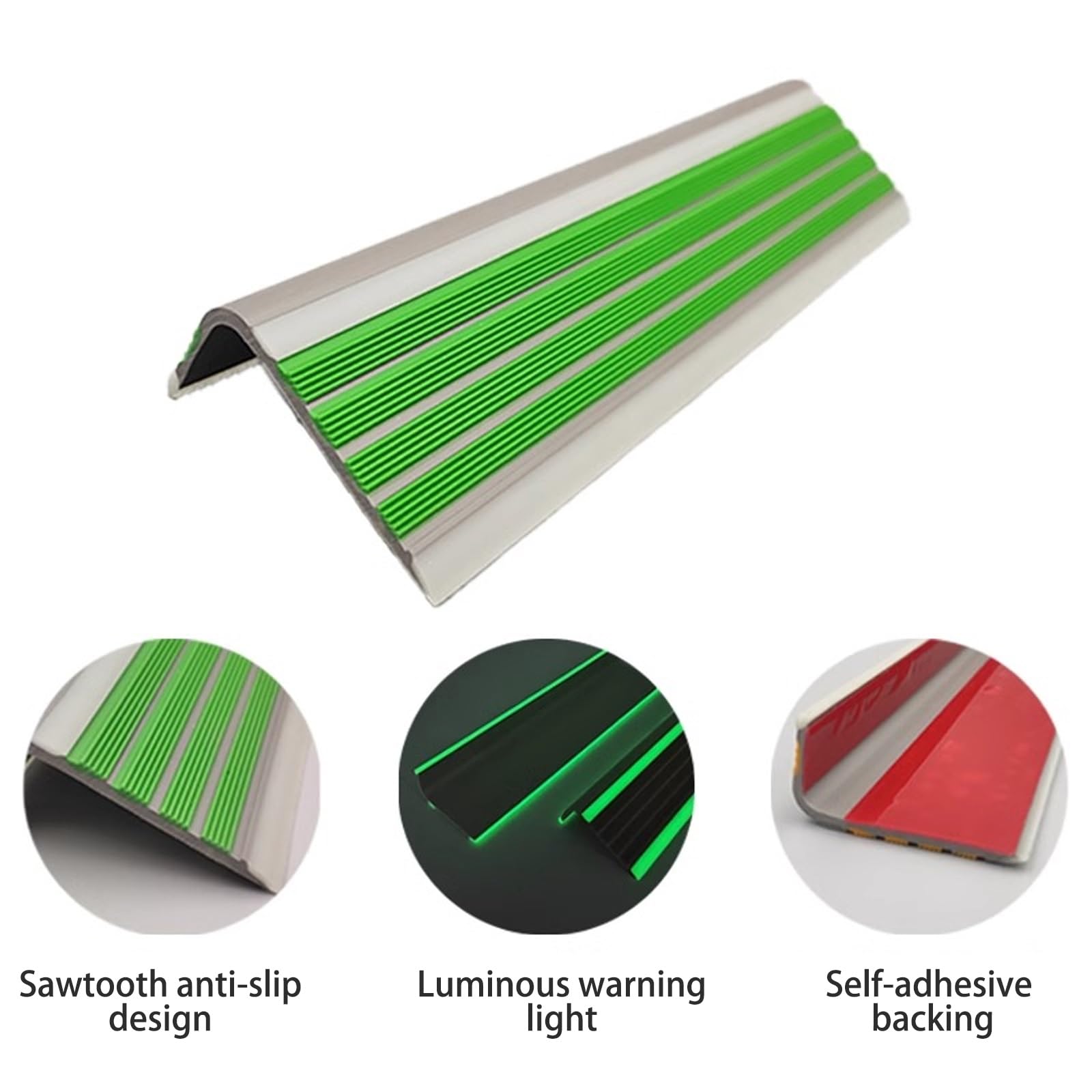 Antideslizante Escaleras Antideslizante, Escaleras Interiores Antideslizantes para Suelos de Madera, cinta antideslizante escaleras, Para Peldaños Exteriores(Green2)