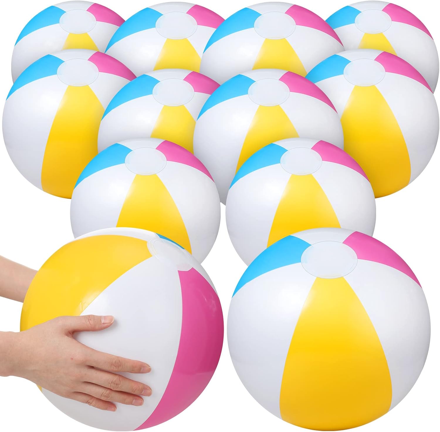 12 Pieces Beach Ball for Kids 12 Inch Inflatable Ball