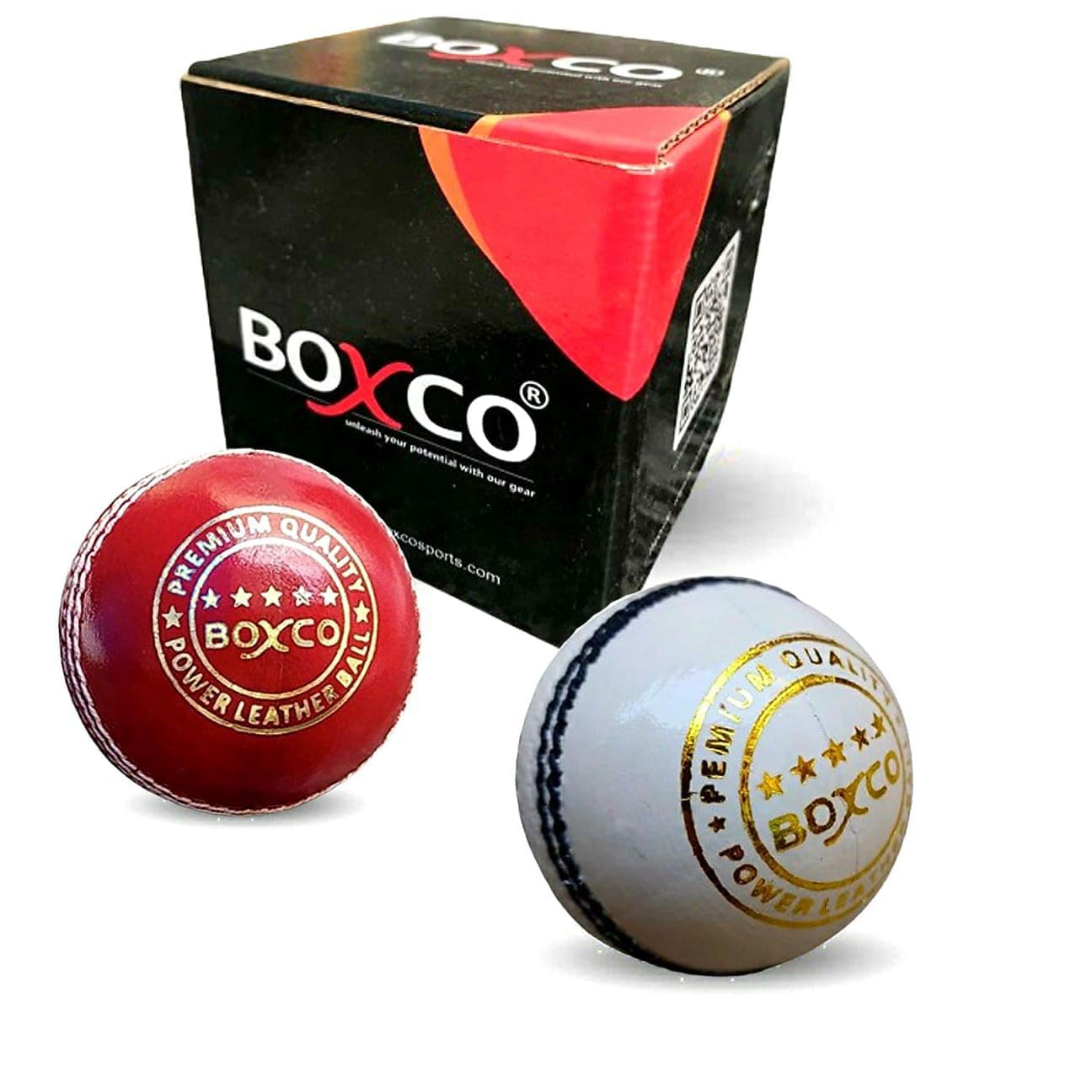 BOXCO Power Hand Stiched Four Piece Cricket Leather Ball for T20, One Day and Test Matches (Pack of 2) (Red & White) (B0D5WCRHNF) Amazon Price History, Amazon Price Tracker
