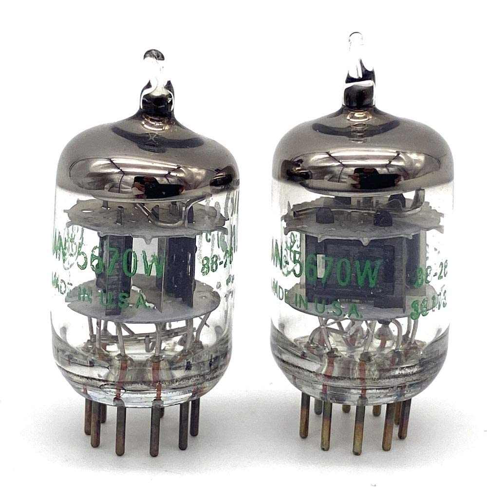 Paire de tubes à vide GE5670 7 broches pour 6N3 6H3n 2C51 Anneau d'écran noir