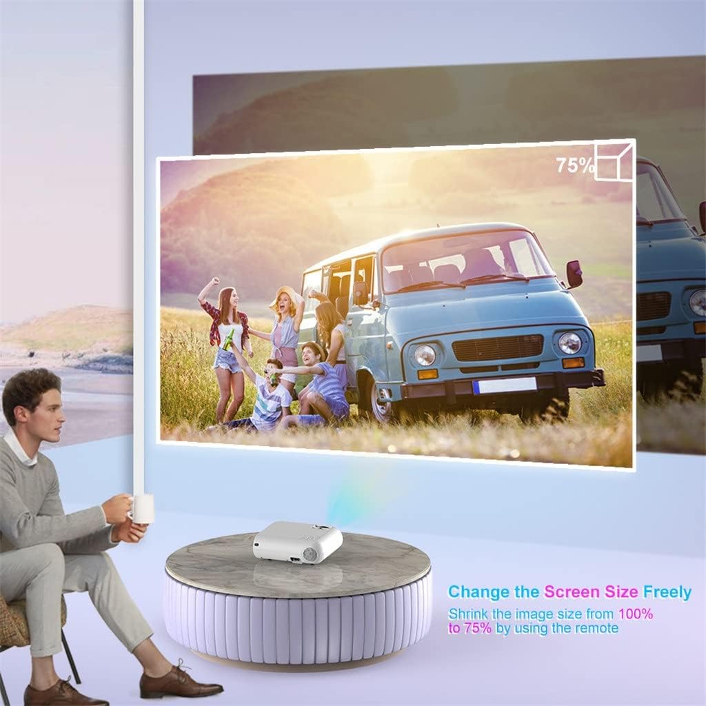 P62 Mini Projector 4000 Lumens, 1920 * 1080P Supported LED Video Beamer for Mobile Phone Mirroring Android Optional(E)