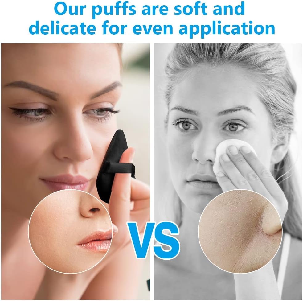 Miniatura 5 de 2 piezas de polvo para cara y cuerpo, reutilizables y lavables, esponja suave, esponja cosmética, almohadillas de polvo húmedo y seco